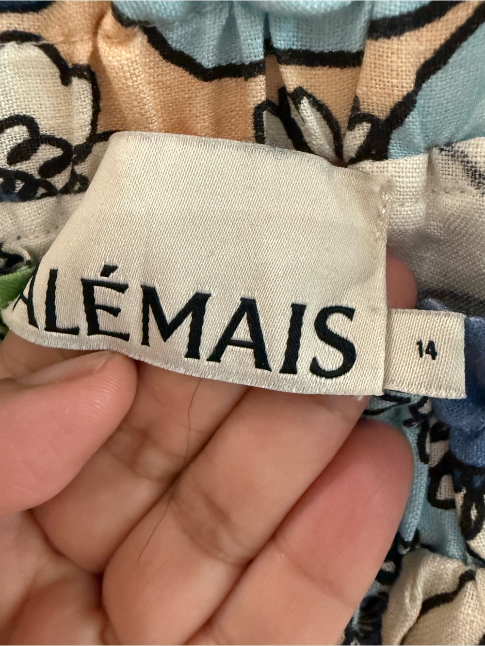 Alemais Cold-Shoulder Floral Midi Dress - Blue, White & Green - Picture 5 of 10